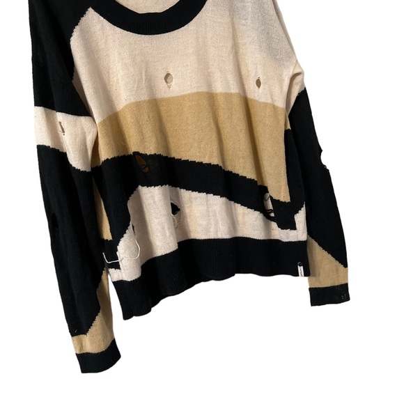 ✨ One Teaspoon Destroyed Distressed Striped Sweater Pullover Top - Picture 4 of 7